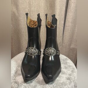 Black Studded Women's Ankle Boots